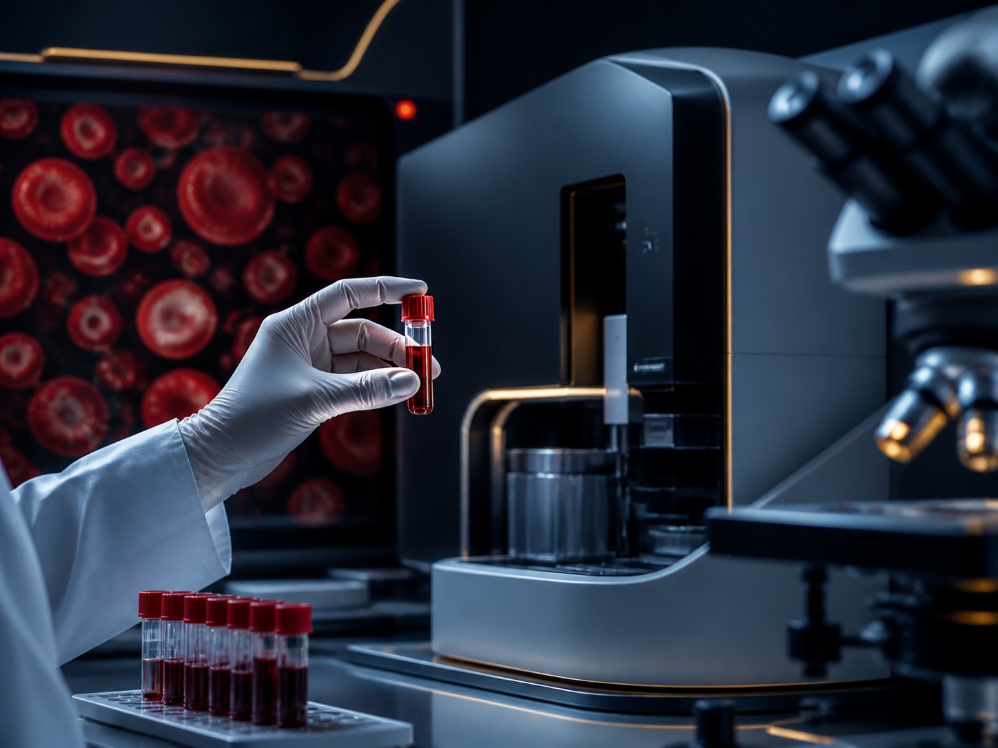 Red blood cells representing hematology analysis