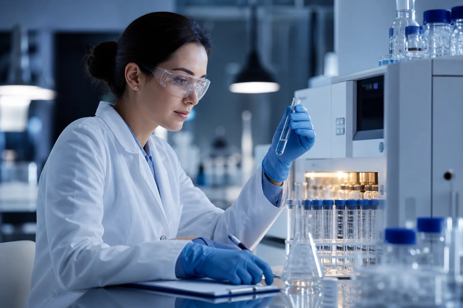 Laboratory scientist supporting quality-control work